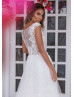 Beaded V Neck Ivory Lace Tulle Sparkle Wedding Dress Beaded V Neck Ivory Lace Tulle Sparkle Wedding Dress